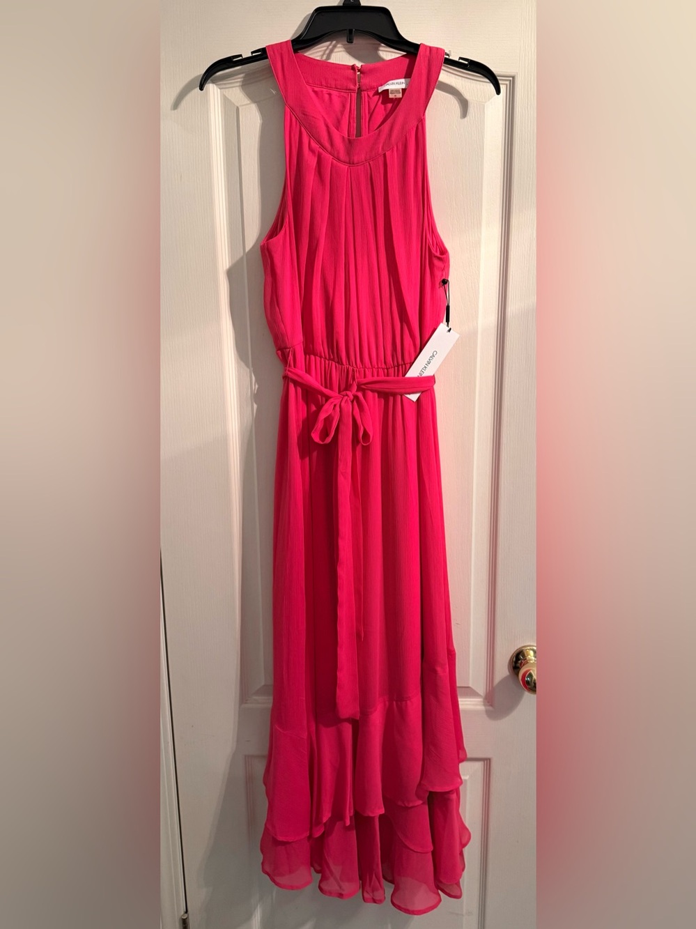 NWT Calvin Klein Pink Sleeveless Maxi Dress